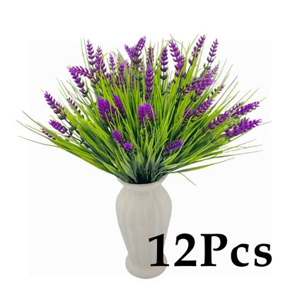 Amorly 12Pcs Uv Resistant No Fade Outdoor Artificial Plants Flowers,fake Lavender Flowers Indoor Outdoor Decor For Planter Front Porch - image 1