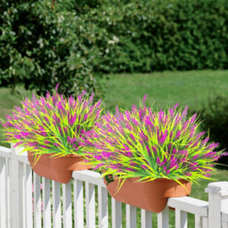 Amorly 12Pcs Uv Resistant No Fade Outdoor Artificial Plants  Flowers,fake Lavender Flowers Indoor  Outdoor Decor For Planter Front Porch - thumbnail 6