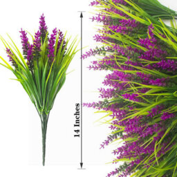 Amorly 12Pcs Uv Resistant No Fade Outdoor Artificial Plants  Flowers,fake Lavender Flowers Indoor  Outdoor Decor For Planter Front Porch - thumbnail 2