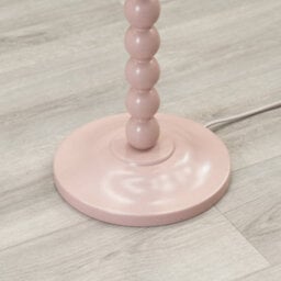 Valuelights Bobbles Rose Pink Bobbin Floor Lamp With Pink Aztec Pleated Shade - thumbnail 2