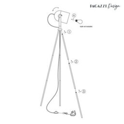 Pagazzi Lighting Pagazzi Noelle Strap Black Tripod Floor Lamp - thumbnail 6