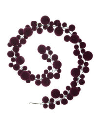 Werchristmas Purple Velvet Christmas Bauble Garland 9 Ft, 84 Shatterproof Baubles - thumbnail 1
