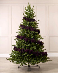 Werchristmas Purple Velvet Christmas Bauble Garland 9 Ft, 84 Shatterproof Baubles - thumbnail 2