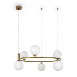 Luminosa Lighting Luminosa Maytoni Ring Modern 6 Light Globe Pendant Ceiling Light Brass G9 - thumbnail 2