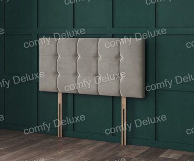 Comfy Deluxe Cream Boucle Teddy 3Ft Single Cube Headboard 26Inch - image 1