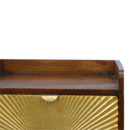 Artisan Furniture Solid Wood Manila Gold One Drawer Bedside - thumbnail 6