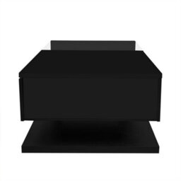 Abrihome Coffee Table, High-Gloss Black, Side Tables, Coffee Tables With Glass And Led, Black - thumbnail 7