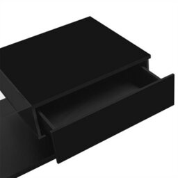 Abrihome Coffee Table, High-Gloss Black, Side Tables, Coffee Tables With Glass And Led, Black - thumbnail 3