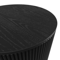 Wyld Haus Treecool Reeded Round Coffee Table, Black Oak Veneer, 650mm Diameter X 465mm Height - thumbnail 3