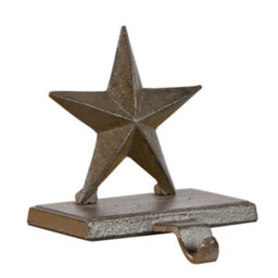 Dibor Antique Brown Star Decorative Stocking Hook Fireplace Stocking Holder Christmas Stocking Holder - thumbnail 2