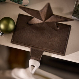 Dibor Antique Brown Star Decorative Stocking Hook Fireplace Stocking Holder Christmas Stocking Holder - thumbnail 5
