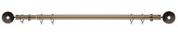 Lister Cartwright 28mm Antique Brass Fixed Metal Curtain Pole Set Rings With Horologue Finial(240 Cm) - thumbnail 3