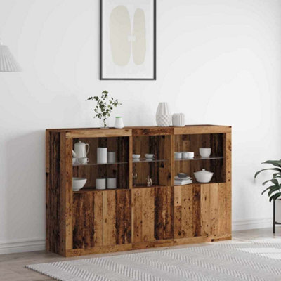 Berkfield Sideboard With Led Lights Old Wood 162X37X100 Cm Engineered Wood - image 1