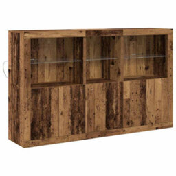 Berkfield Sideboard With Led Lights Old Wood 162X37X100 Cm Engineered Wood - thumbnail 2
