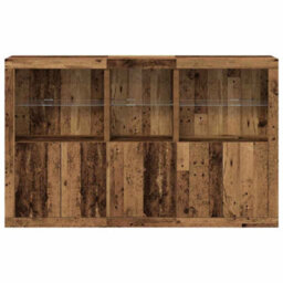 Berkfield Sideboard With Led Lights Old Wood 162X37X100 Cm Engineered Wood - thumbnail 5