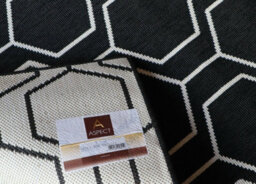 Aspect Furniture Genevieve Trellis Hexagon Pattern Area Rug,black/cream - thumbnail 5