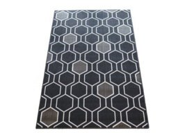 Aspect Furniture Genevieve Trellis Hexagon Pattern Area Rug,black/cream - thumbnail 3