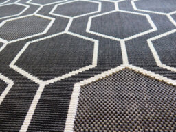 Aspect Furniture Genevieve Trellis Hexagon Pattern Area Rug,black/cream - thumbnail 4