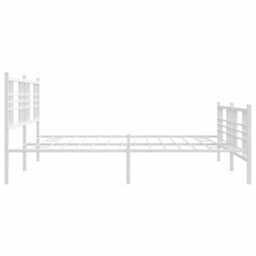 Berkfield Metal Bed Frame Without Mattress With Footboard White 183X213Cm - thumbnail 5