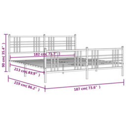 Berkfield Metal Bed Frame Without Mattress With Footboard White 183X213Cm - thumbnail 8