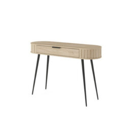 Arte Lovi Dressing Table 120Cm - Oak Cremona & Black Modern Vanity With Drawer And Metal Legs - thumbnail 2