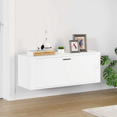 Vidaxl Wall Shoe Cabinet White 100X35X38 Cm Engineered Wood - image 1