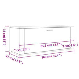 Vidaxl Wall Shoe Cabinet White 100X35X38 Cm Engineered Wood - thumbnail 3