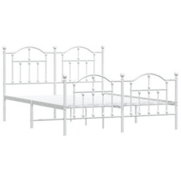 Berkfield Metal Bed Frame With Headboard And Footboard White 150X200 Cm - thumbnail 4