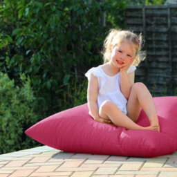 rucomfy Beanbags Rucomfy Indoor Or Outdoor Water Resistant  Floor Cushion Beanbag - Pink Versatile Lounge Pillow - thumbnail 1