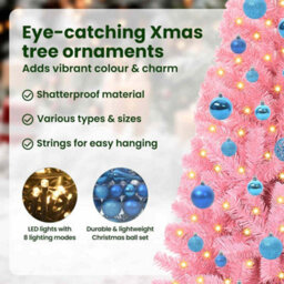 Vidaxl Christmas Tree With 150 Leds With Stand Pink 150 Cm Pvc - thumbnail 9