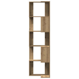 Vidaxl Corner Bookcase 5-Tier Artisian Oak 50X50X179 Cm Engineered Wood - thumbnail 5