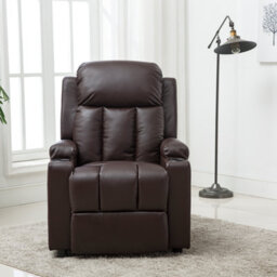 More4Homes Studio Leather Recliner W Drink Holders Armchair Sofa Chair Cinema Gaming (Brown) - thumbnail 8
