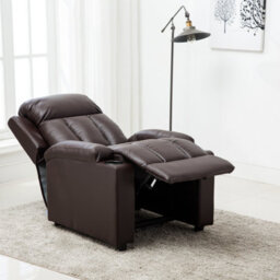 More4Homes Studio Leather Recliner W Drink Holders Armchair Sofa Chair Cinema Gaming (Brown) - thumbnail 9