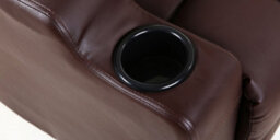 More4Homes Studio Leather Recliner W Drink Holders Armchair Sofa Chair Cinema Gaming (Brown) - thumbnail 6
