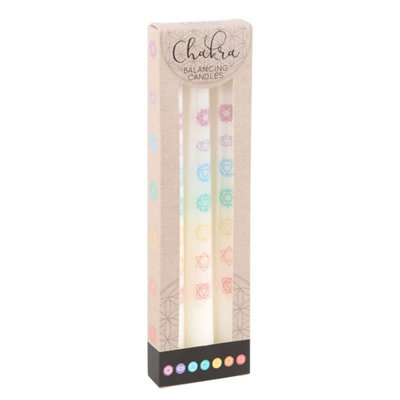 Set Of 3 Chakra Balancing Taper Candles For Home & Decor - image 1