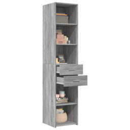 Berkfield Highboard Grey Sonoma 40X42.5X185 Cm Engineered Wood - thumbnail 3