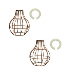 2 Pack Of Metal Wire Cage Ceiling Light Shade Easy Fit Lamp Shade, Ceiling Hanging Indoor Pendant Light Lampshade - thumbnail 1