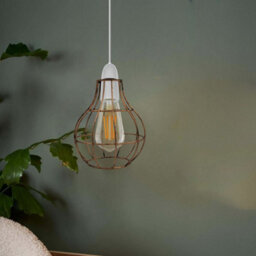 2 Pack Of Metal Wire Cage Ceiling Light Shade Easy Fit Lamp Shade, Ceiling Hanging Indoor Pendant Light Lampshade - thumbnail 4