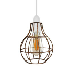 2 Pack Of Metal Wire Cage Ceiling Light Shade Easy Fit Lamp Shade, Ceiling Hanging Indoor Pendant Light Lampshade - thumbnail 6