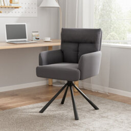 Living And Home Grey Frosted Velvet Upholstered Swivel Chair Armchair With Metal Legs