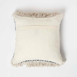Homescapes Safi Handwoven Fringed Navy & Cream Kilim Cushion 45 X 45 Cm - thumbnail 3