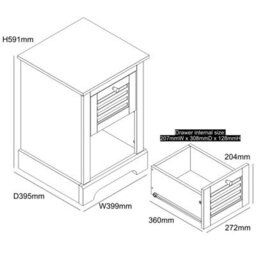 Salcombe 1 Drawer Lamp Table White - thumbnail 8