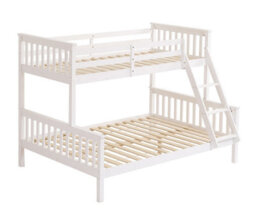 Amani Hannah White Single Over Double Bunk Bed, Solid Pine Frame With Guardrails, Sleeps Three - thumbnail 6