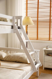 Amani Hannah White Single Over Double Bunk Bed, Solid Pine Frame With Guardrails, Sleeps Three - thumbnail 3