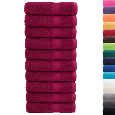 Berkfield Durable Premium Hand Towels Solund 10Pcs Bordeaux 50X100Cm 600Gsm