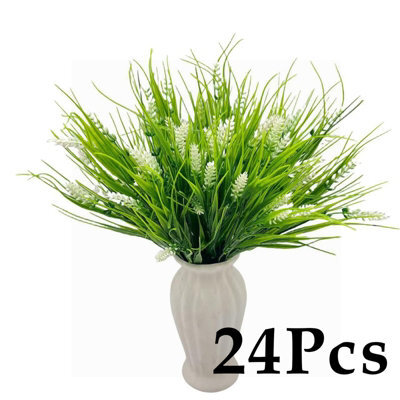 Amorly 24Pcs Uv Resistant No Fade Outdoor Artificial Plants  Flowers,fake Lavender Flowers Indoor  Outdoor Decor For Planter Front Porch - image 1