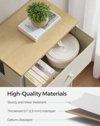 Songmics Chest Of Drawers Bedroom, Drawer Storage Unit, Dresser With 4 Fabric Drawers, Camel Yellow And Cream White - thumbnail 5