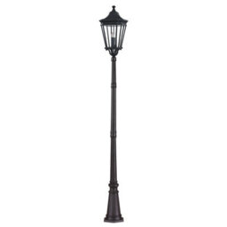 Stylish Outdoor Ip44 3-Bulb Led Lamp Post Light In Black For Gardens And Patios
