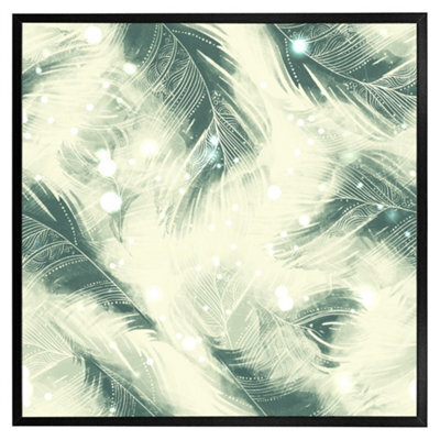 "Andrew Lee Feathers Fantastic Birds With Decorative Ornaments (Picutre Frame) / 20X20"" / Black" - image 1