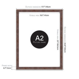 A2 Walnut Picture Frame Fits A2 (42 X 59.4Cm - 16.5 X 23.4In) Poster, Photo, Artwork, Or Print. - thumbnail 2
